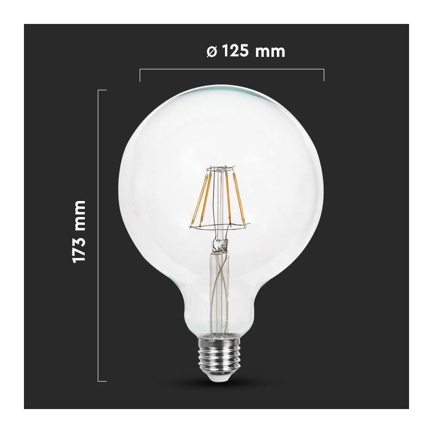 Lâmpada LED FILAMENT G125 E27/12W/230V 3000K