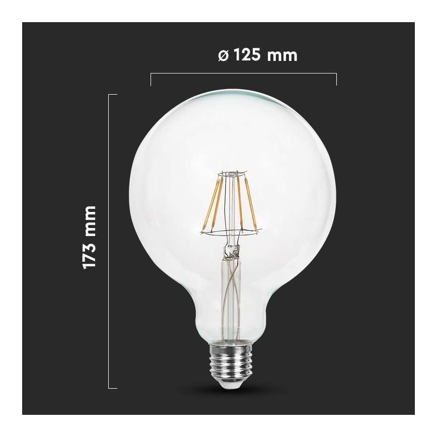 Lâmpada LED FILAMENT G125 E27/12W/230V 6500K