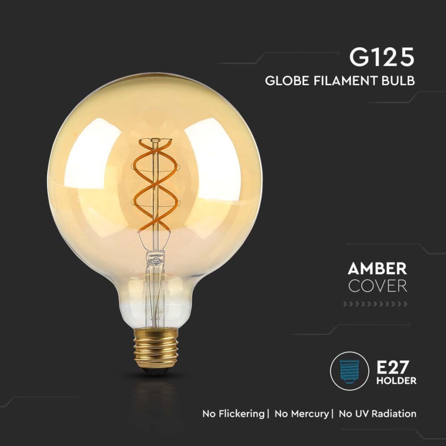 Lâmpada LED FILAMENT G125 E27/5W/230V 1800K