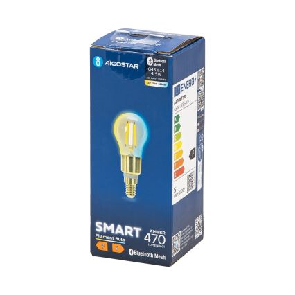 Lâmpada LED com regulação FILAMENT MESH Inteligente G45 E14/4,5W/230V 2700-6500K - Aigostar