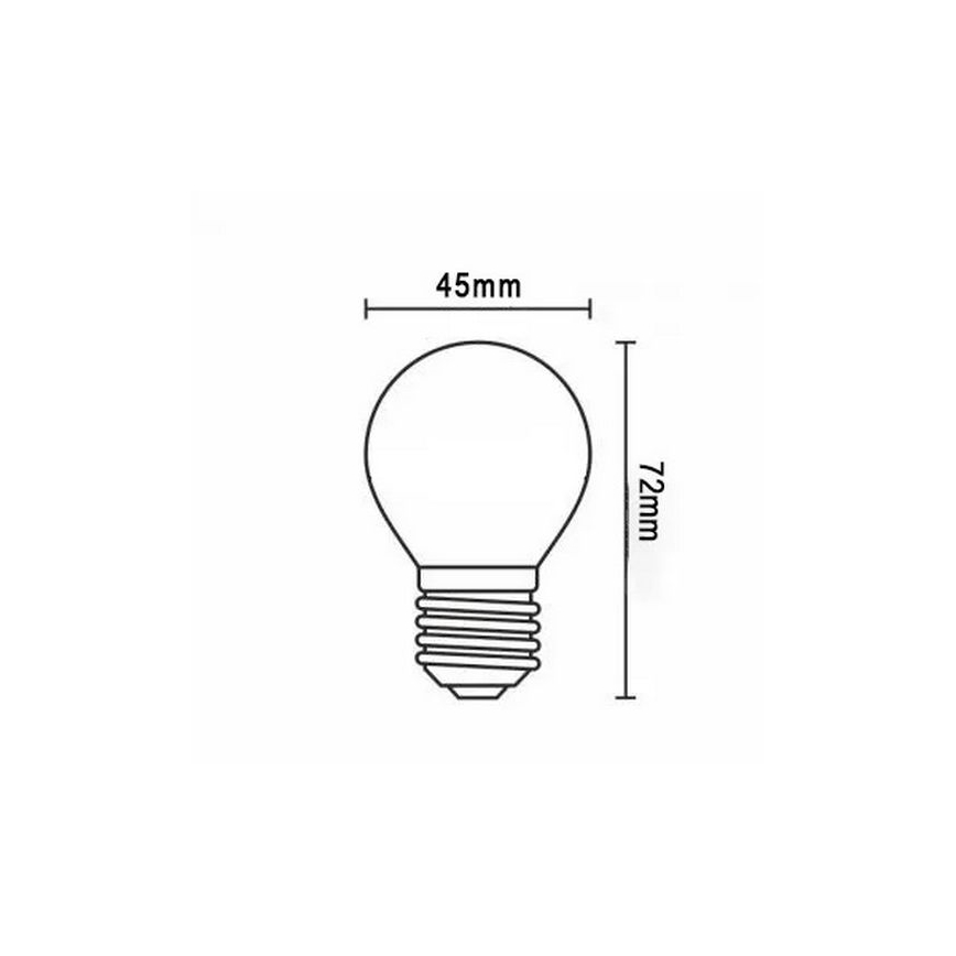 Lâmpada LED FILAMENT G45 E27/2W/230V 3000K