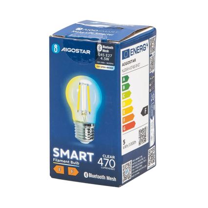 Lâmpada LED com regulação FILAMENT MESH Inteligente G45 E27/4,5W/230V 2700-6500K - Aigostar