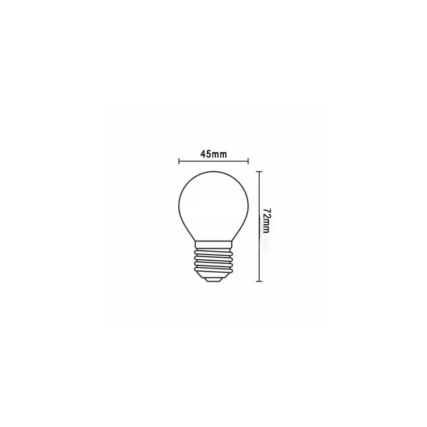Lâmpada LED FILAMENT G45 E27/4W/230V 4000K