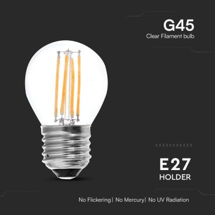 Lâmpada LED FILAMENT G45 E27/6W/230V 3000K