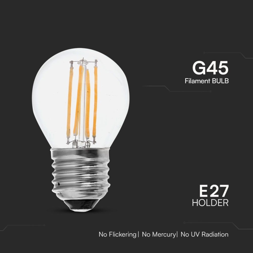 Lâmpada LED FILAMENT G45 E27/6W/230V 6500K