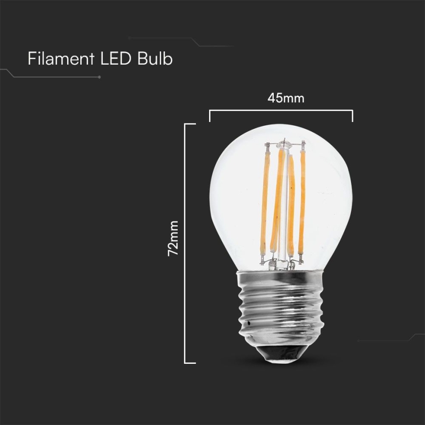 Lâmpada LED FILAMENT G45 E27/6W/230V 6500K