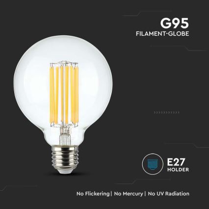 Lâmpada LED FILAMENT G95 E27/6W/230V 3000K