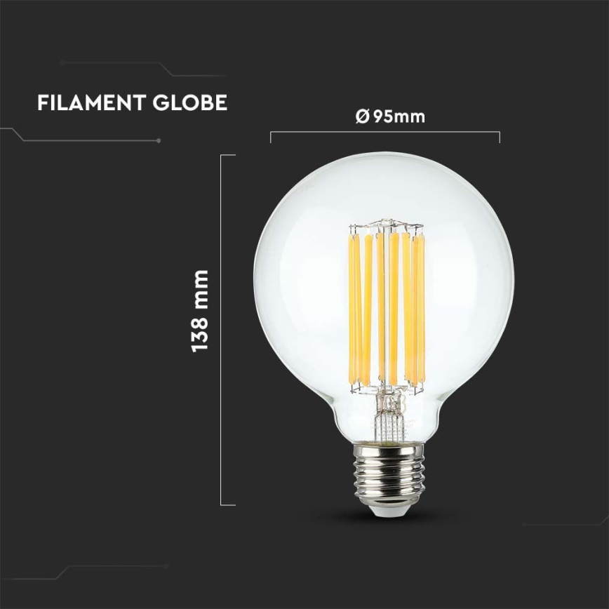 Lâmpada LED FILAMENT G95 E27/6W/230V 3000K