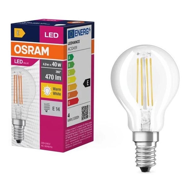 Lâmpada LED FILAMENT P40 E14/4W/230V 2700K - Osram