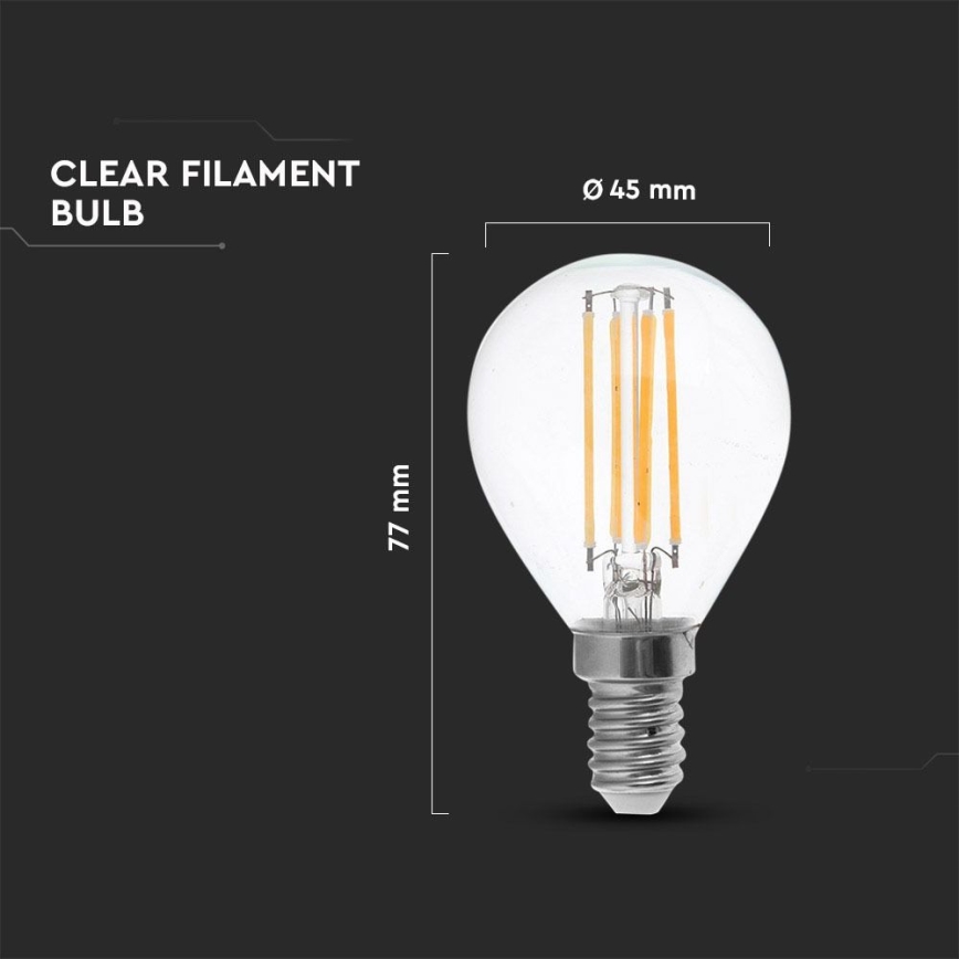 Lâmpada LED FILAMENT P45 E14/4W/230V 4000K