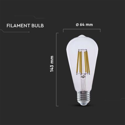 Lâmpada LED FILAMENT ST64 E27/4W/230V 3000K Classe energética A