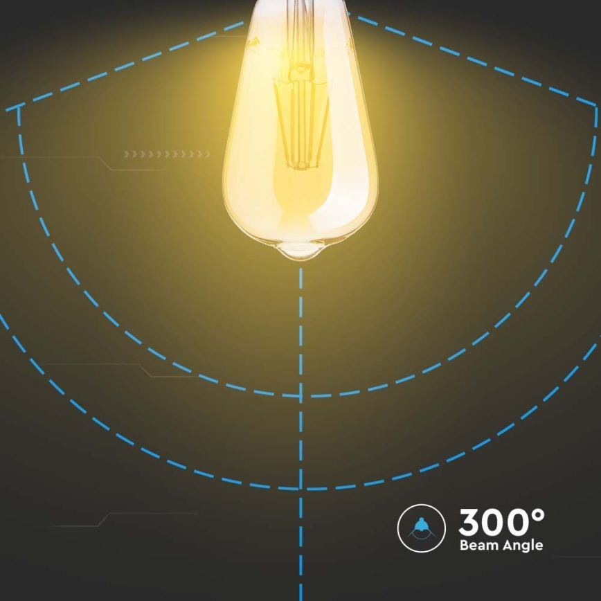 Lâmpada LED FILAMENT ST64 E27/6W/230V 2200K