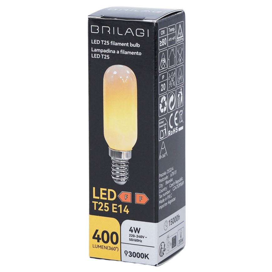 Lâmpada LED FILAMENT T25 E14/4W/230V 3000K - BRILAGI