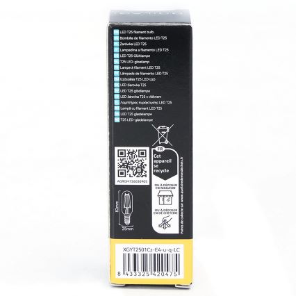 Lâmpada LED FILAMENT T25 E14/4W/230V 3000K - BRILAGI