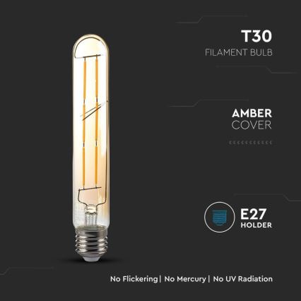 Lâmpada LED FILAMENT T30 E27/6W/230V 2200K