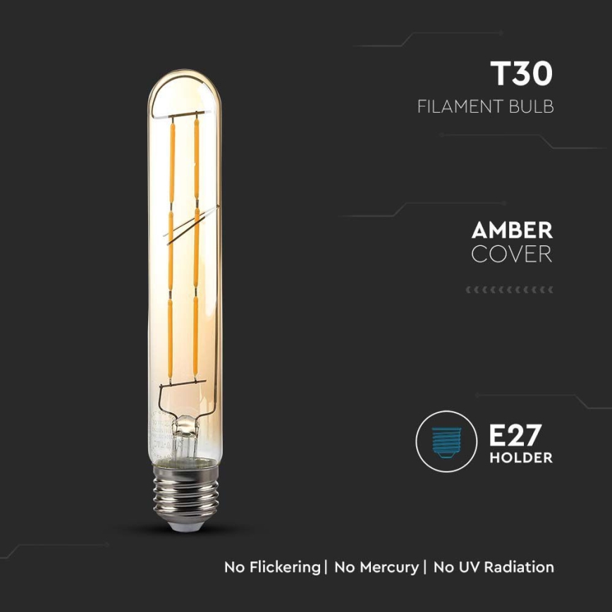 Lâmpada LED FILAMENT T30 E27/6W/230V 2200K