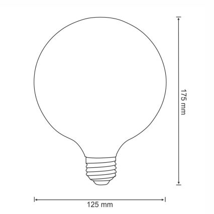 Lâmpada LED FILAMENT VINTAGE E27/4W/230V 125x180mm 2200K