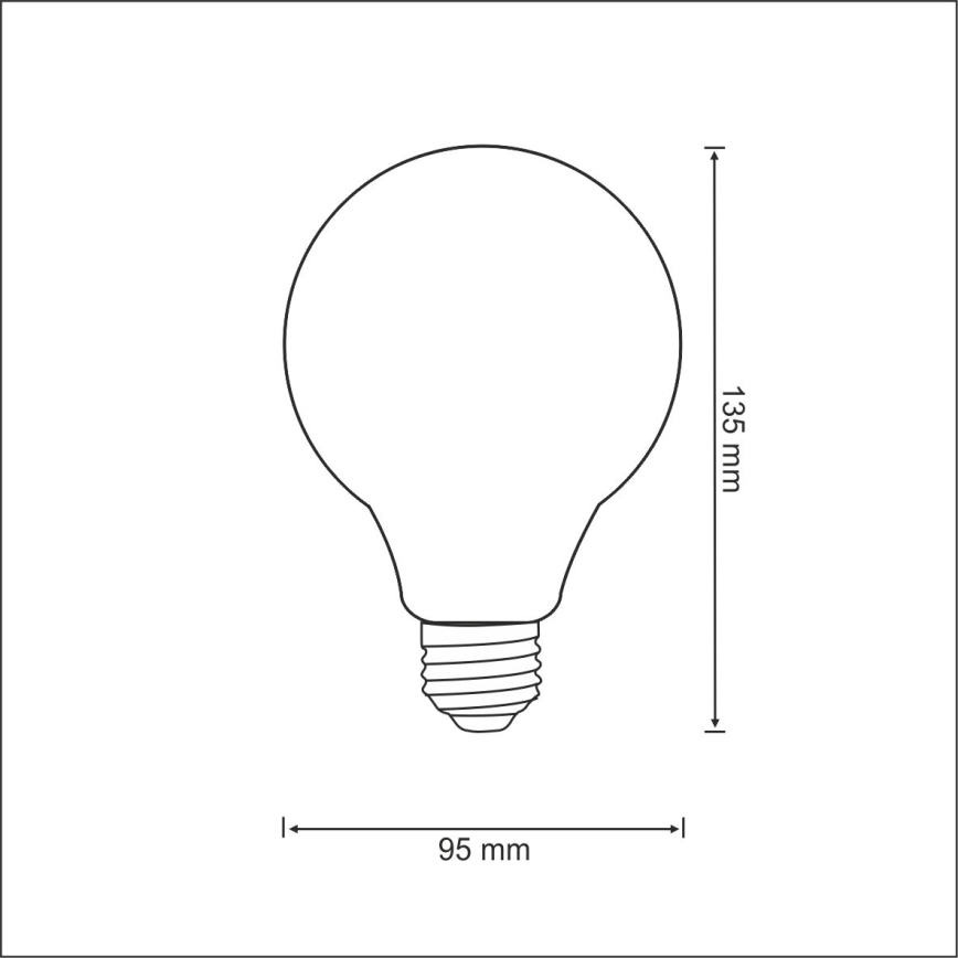 Lâmpada LED FILAMENT VINTAGE G95 E27/4W/230V 2000K