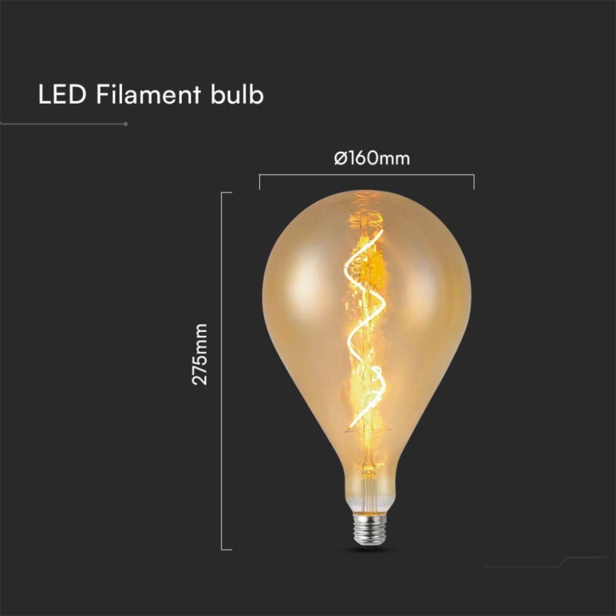 Lâmpada LED FILAMENTO A160 E27/4W/230V 1800K