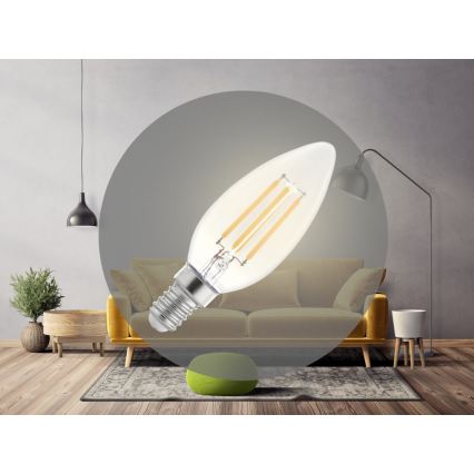 Lâmpada LED FILAMENTO C37 E14/6W/2300V 3000K