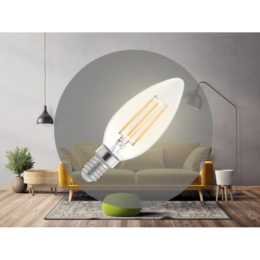 Lâmpada LED FILAMENTO C37 E14/6W/2300V 3000K