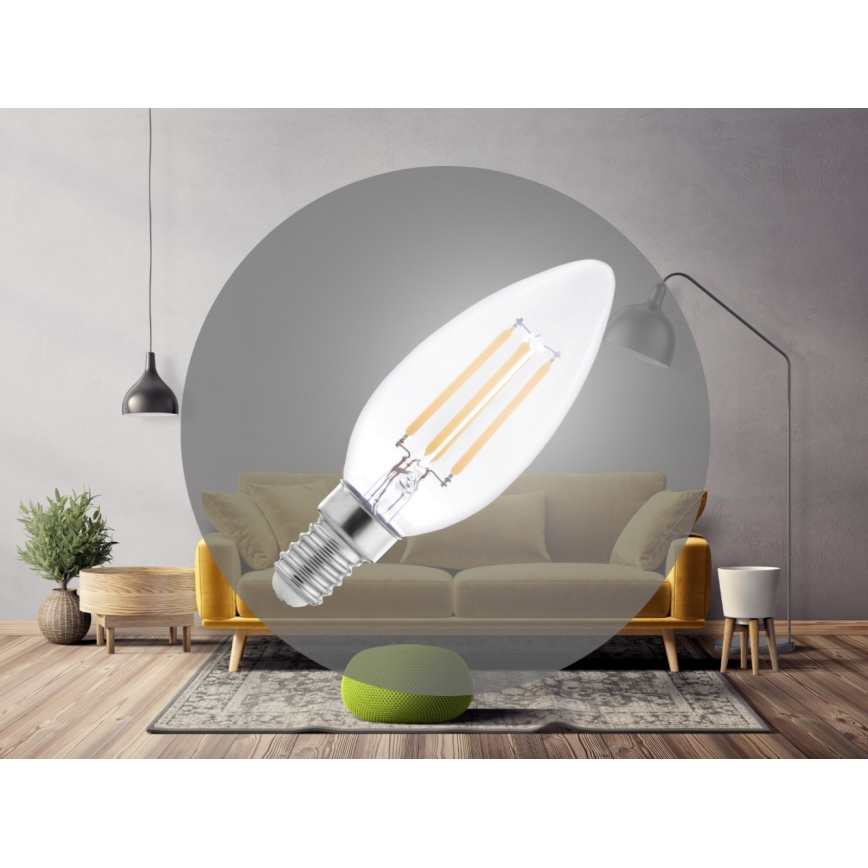 Lâmpada LED Filamento C37 E14/6W/230V 4000K