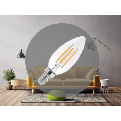 Lâmpada LED Filamento C37 E14/6W/230V 4000K