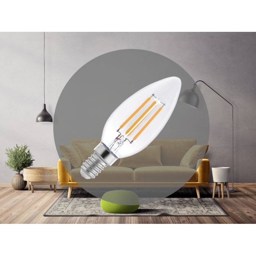 Lâmpada LED Filamento C37 E14/6W/230V 4000K