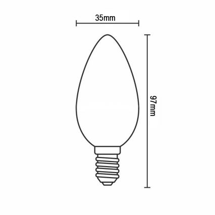 Lâmpada LED Filamento C37 E14/6W/230V 4000K