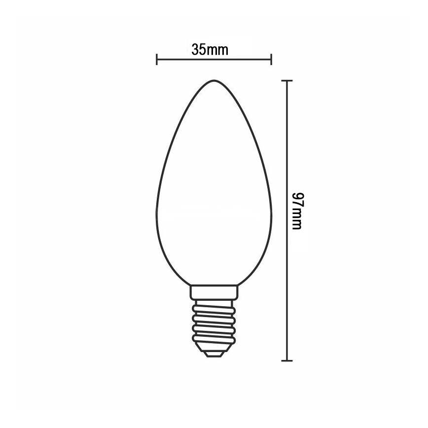 Lâmpada LED Filamento C37 E14/6W/230V 4000K