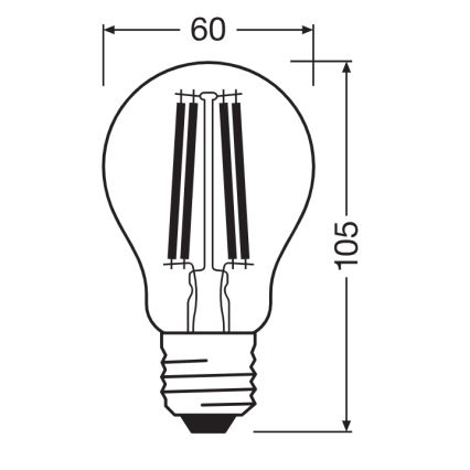 Lâmpada LED Filamento Clássico A60 E27/11W/230V 2700K - Ledvance