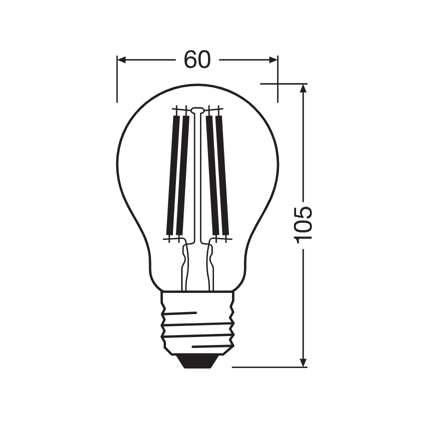 Lâmpada LED Filamento Clássico A60 E27/11W/230V 2700K - Ledvance