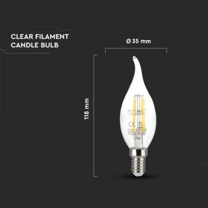 Lâmpada LED Filamento E14/4W/230V 3000K