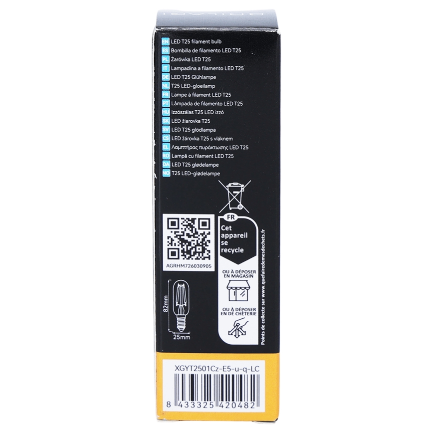 Lâmpada LED Filamento T25 E14/6W/230V 3000K - BRILAGI