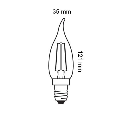 Lâmpada LED Filamento Vintage E14/1,5W/230V 2400K - Osram