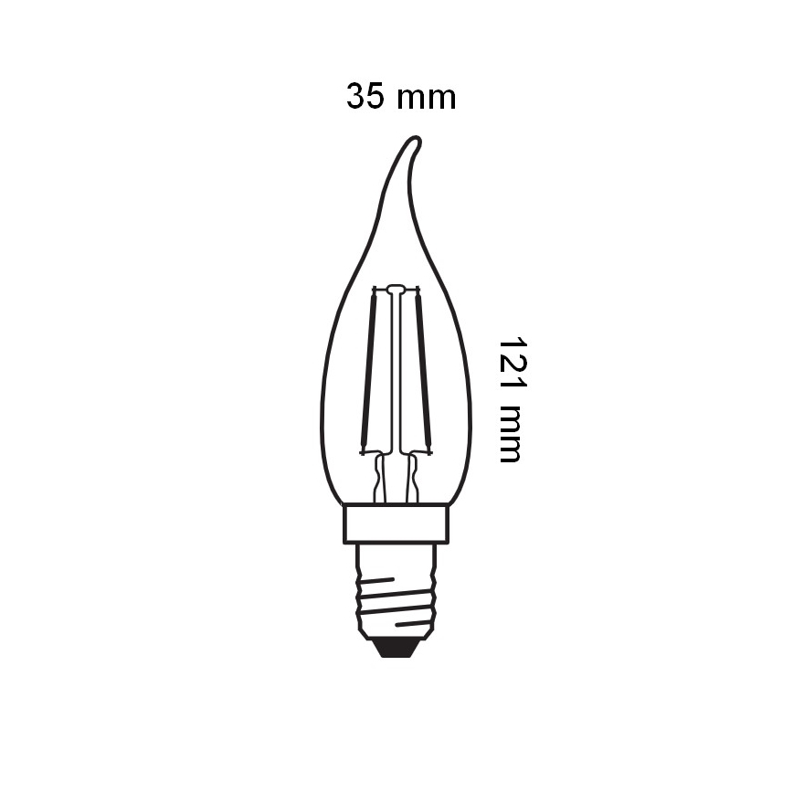 Lâmpada LED Filamento Vintage E14/1,5W/230V 2400K - Osram
