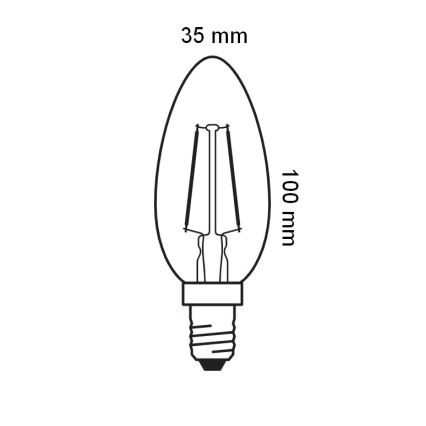 Lâmpada LED Filamento Vintage E14/2,5W/230V 2400K - Osram