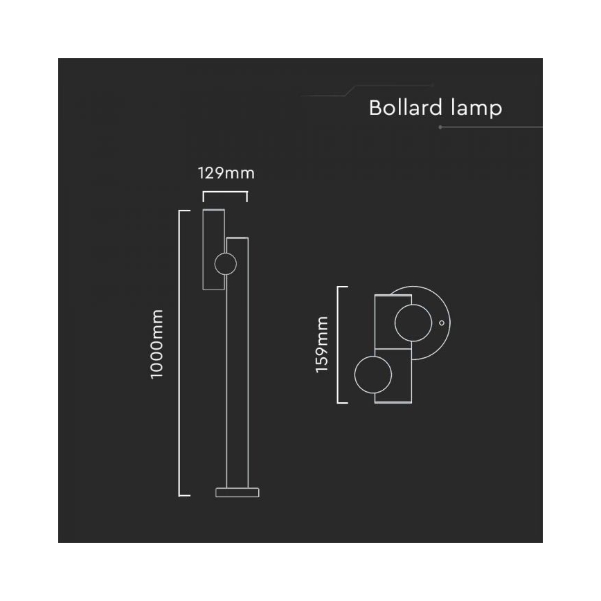 Lâmpada LED flexível exterior LED/4W/230V 3000K IP44 100 cm preta