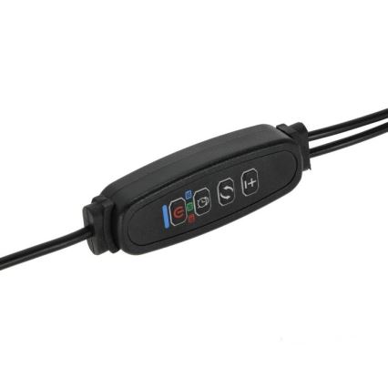 Lâmpada de mesa flexível LED dimmerizável com clipe para cultivo de plantas VITARO 2xLED/4W/230V preta