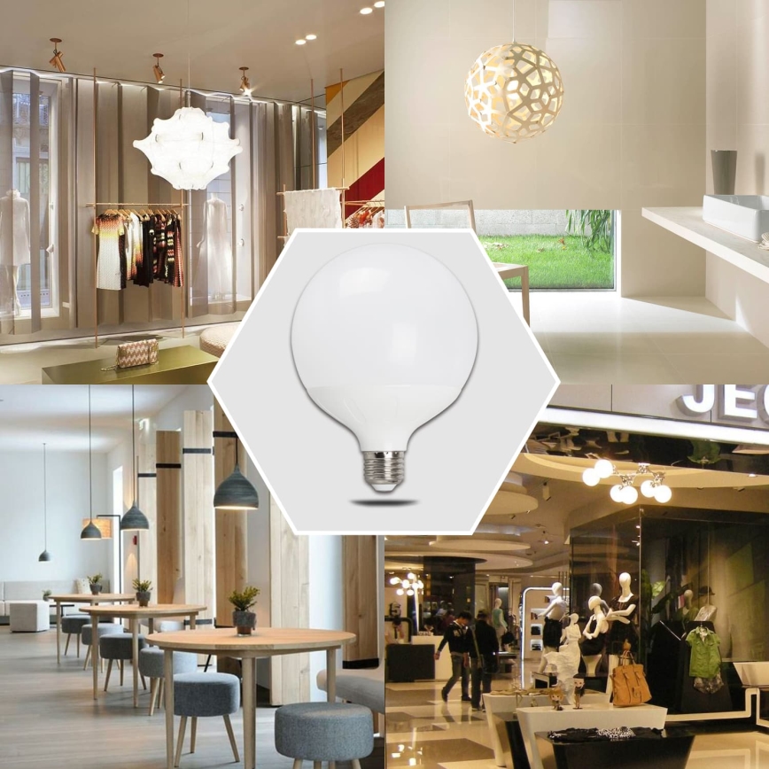Lâmpada LED G120 E27/18W/230V 3000K - Aigostar