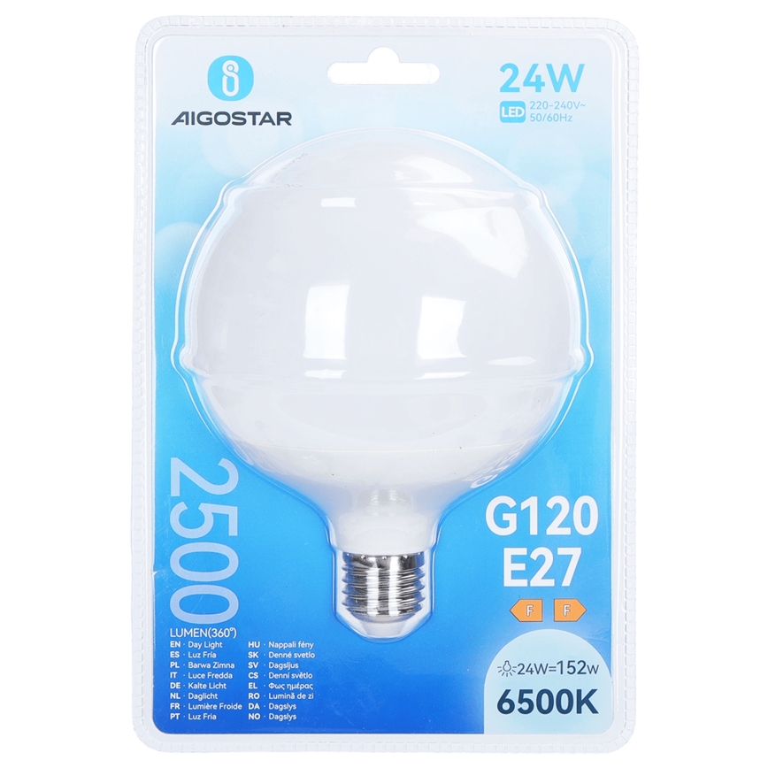 Lâmpada LED G120 E27/24W/230V 6500K - Aigostar