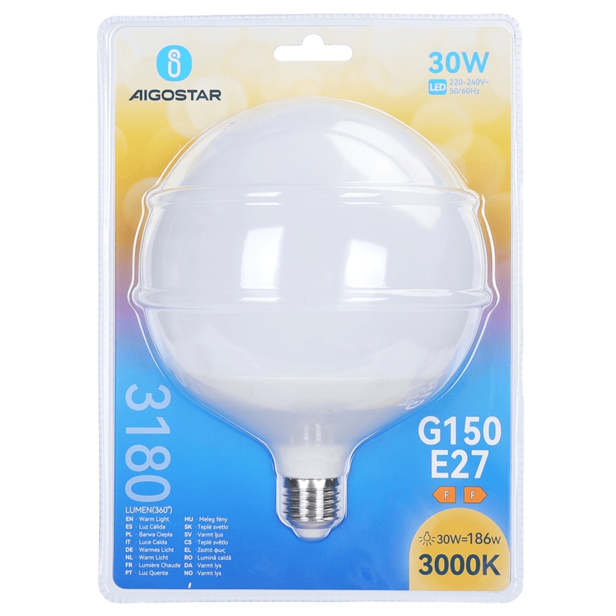 Lâmpada LED G150 E27/30W/230V 3000K - Aigostar