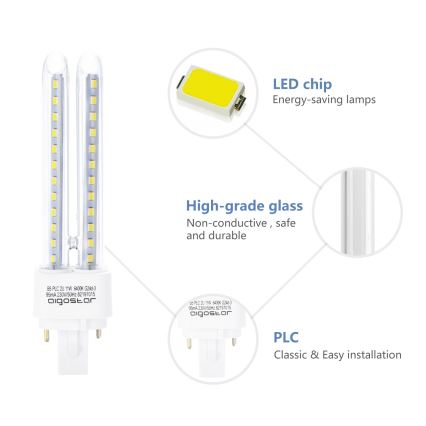 Lâmpada LED G24D-3/11W/230V 6500K - Aigostar