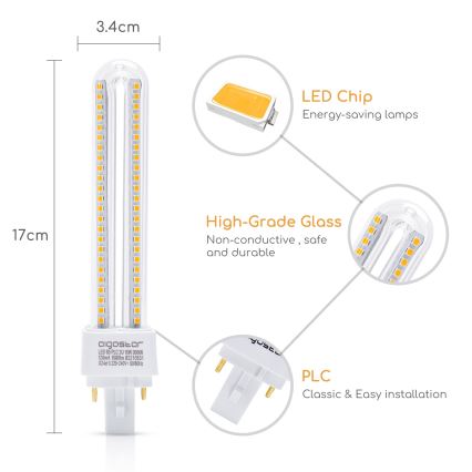 Lâmpada LED G24D-3/15W/230V 3000K - Aigostar