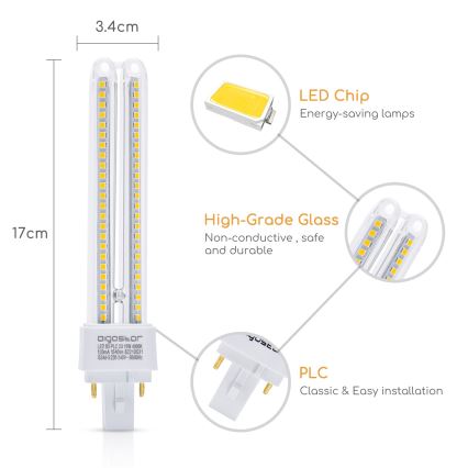 Lâmpada LED G24D-3/15W/230V 4000K - Aigostar