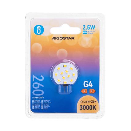 Lâmpada LED G4/2,5W/12V 3000K - Aigostar