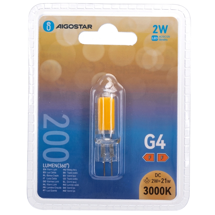 Lâmpada LED G4/2W/12V 3000K - Aigostar