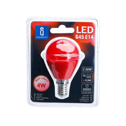 Lâmpada LED G45 E14/4W/230V vermelha - Aigostar