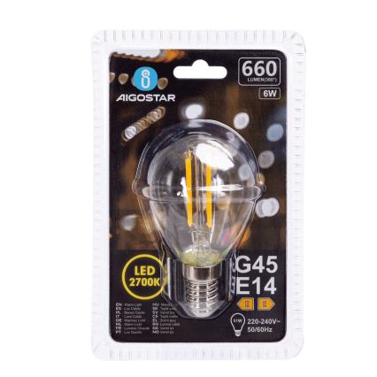 Lâmpada LED G45 E14/6W/230V 2700K - Aigostar