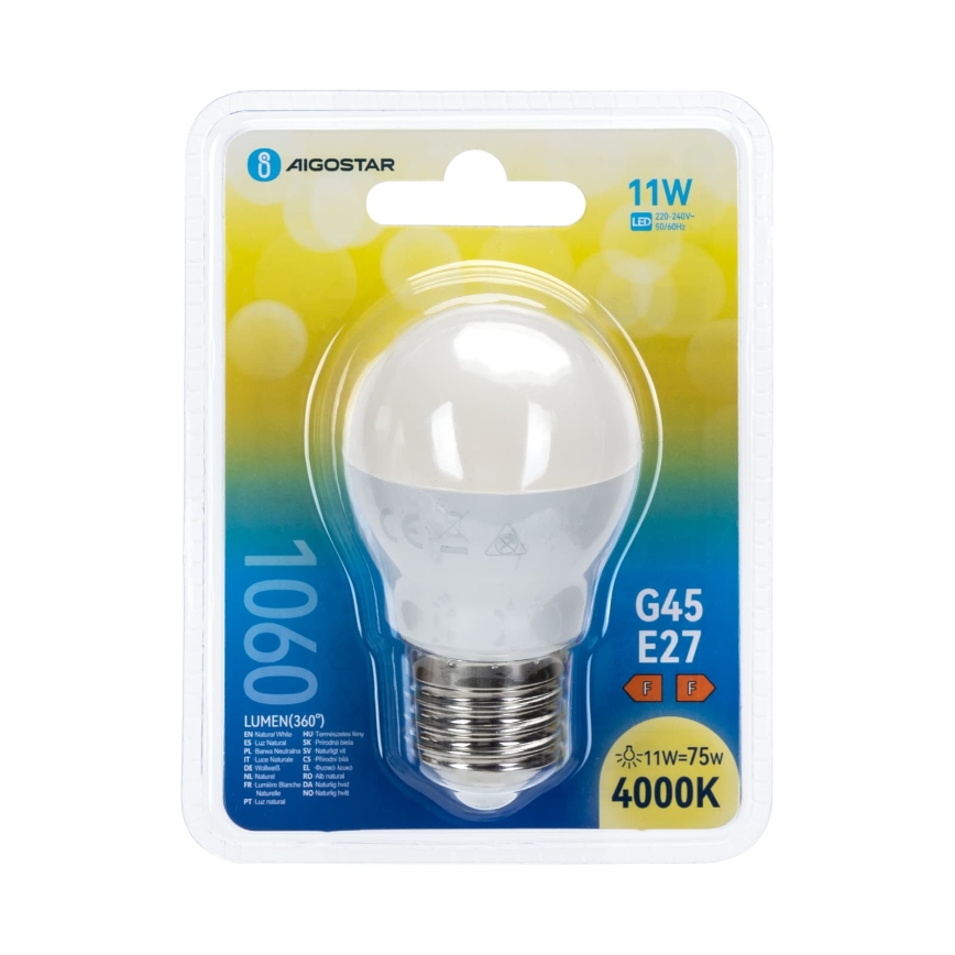 Lâmpada LED G45 E27/11W/230V 4000K - Aigostar